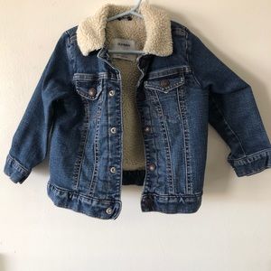 Blue Old Navy Denim Jacket Sherpa Lined 3T